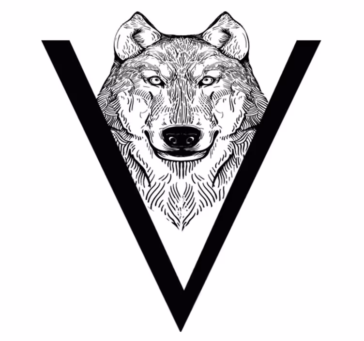 Vinyl teppich tiere mit wolf illustration - TenStickers