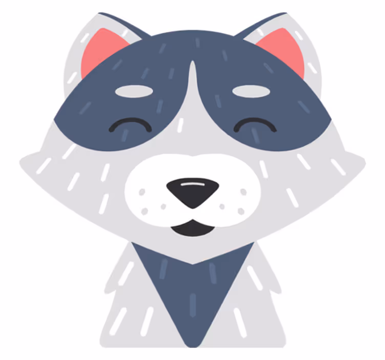 Vinyl teppich tiere mit fröhlichen tiergesichtern - TenStickers