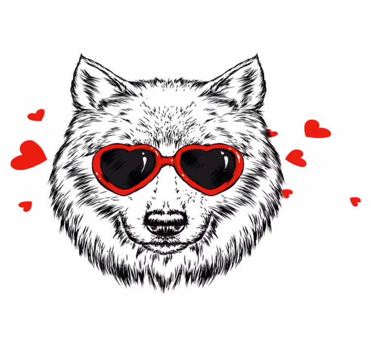 Vinyl teppich tiere verspielt wolf emblem - TenStickers