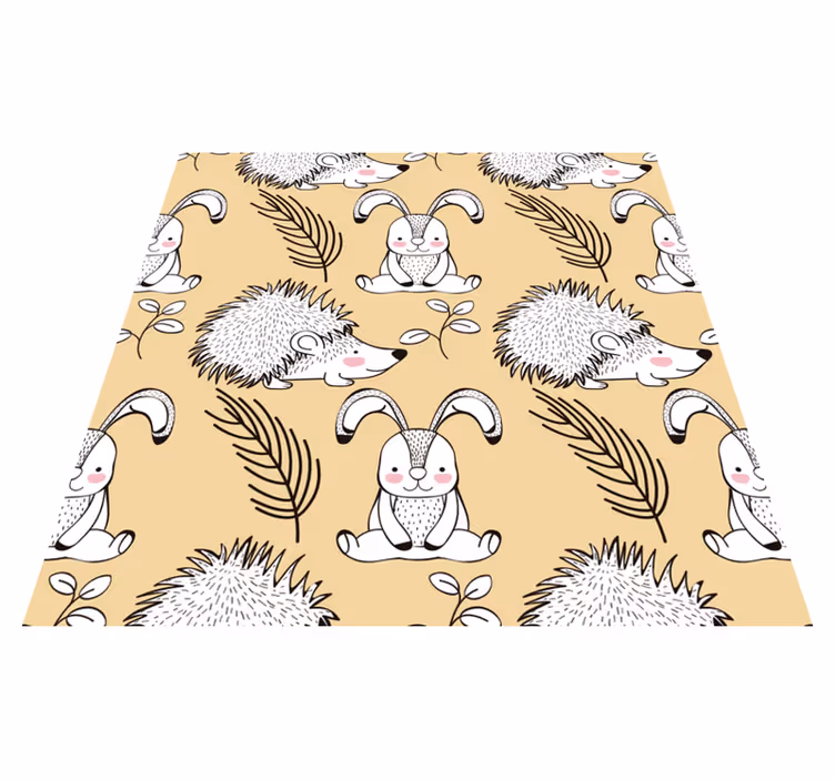 Vinyl teppich tiere mit niedlichen tiermustern - TenStickers