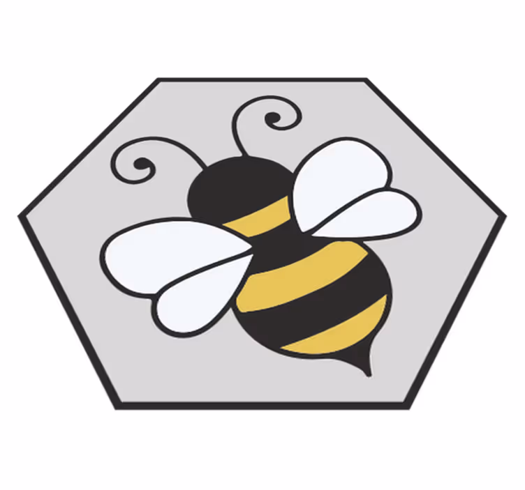 Vinyl teppich tiere im bienen-waben-design - TenStickers