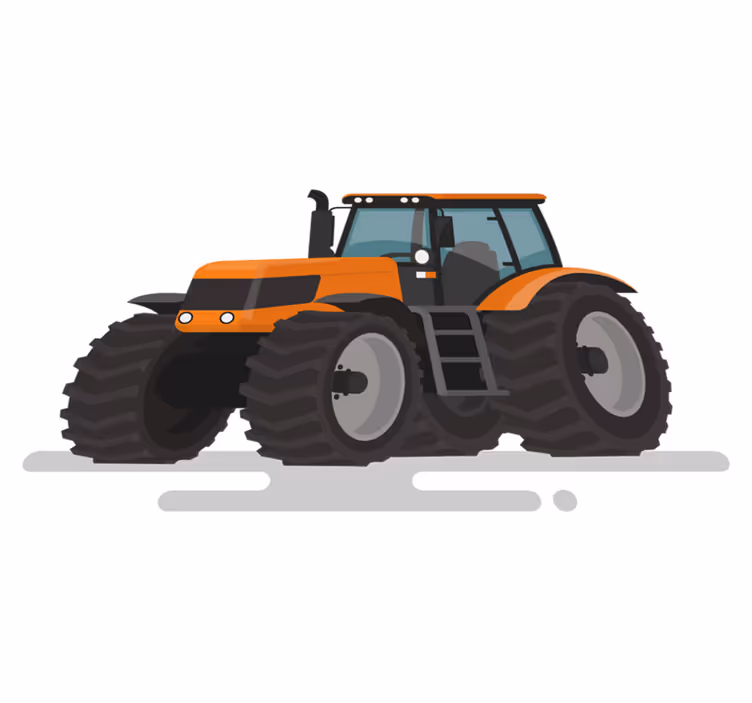 Vinyl teppich tiere traktor mit großen reifen - TenStickers