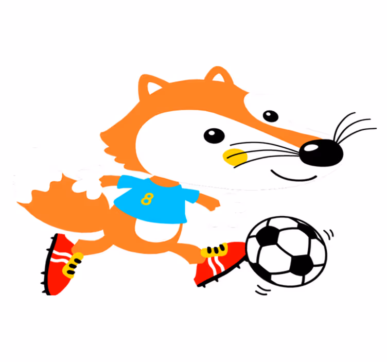 Vinyl teppich tiere mit verspielter fuchsfigur - TenStickers