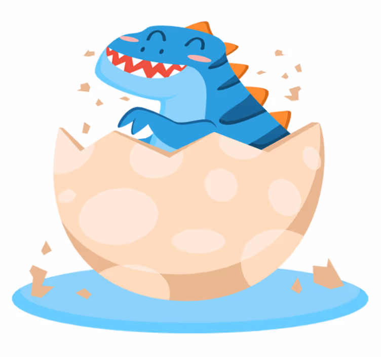 Vinyl teppich tiere glückliches dino-baby - TenStickers