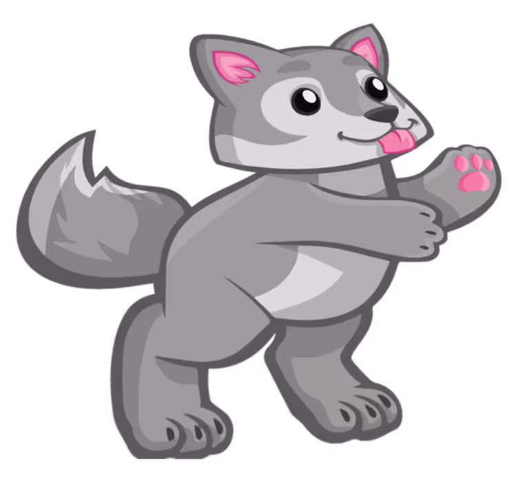 Vinyl teppich tiere mit verspieltem welpencharakter - TenStickers