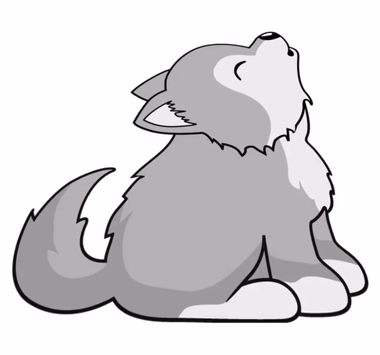Vinyl teppich tiere mit heulender hundedarstellung - TenStickers