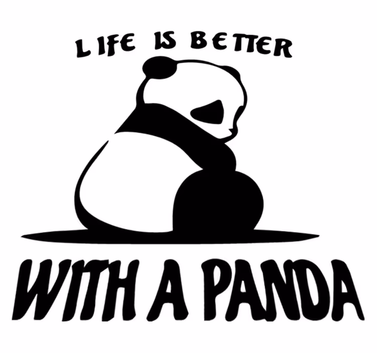 Vinyl teppich tiere panda illustrationsspruch - TenStickers
