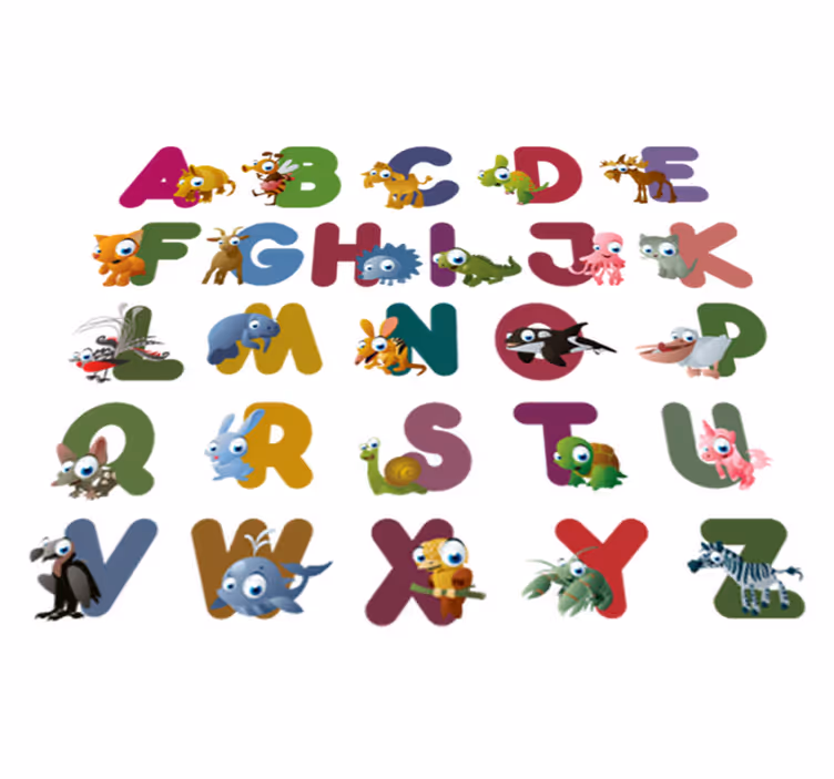 Vinyl teppich tiere mit dem tieralphabet - TenStickers