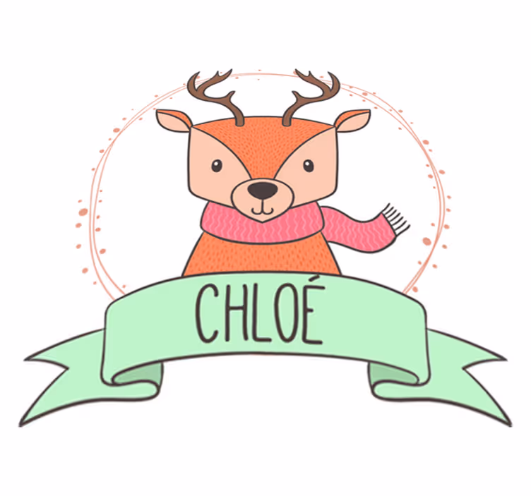 Vinyl teppich tiere babyhirsch mit namen - TenStickers