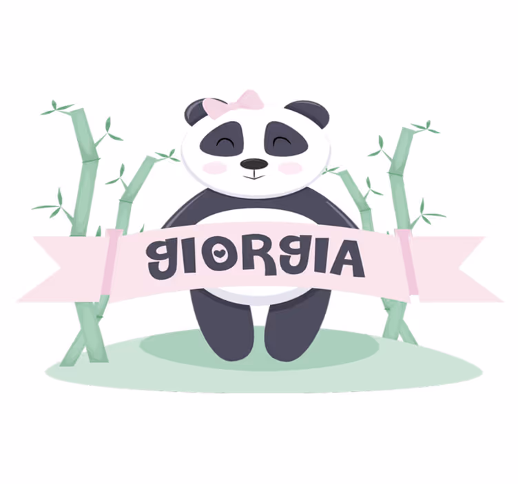 Vinyl teppich tiere baby panda mädchen mit namen - TenStickers