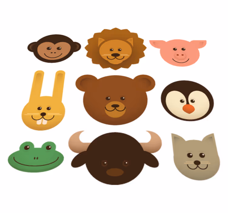 Vinyl teppich tiere glückliche kreaturen - TenStickers