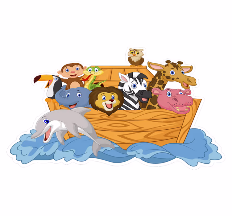 Vinyl teppich tiere noahs kinderarche - TenStickers