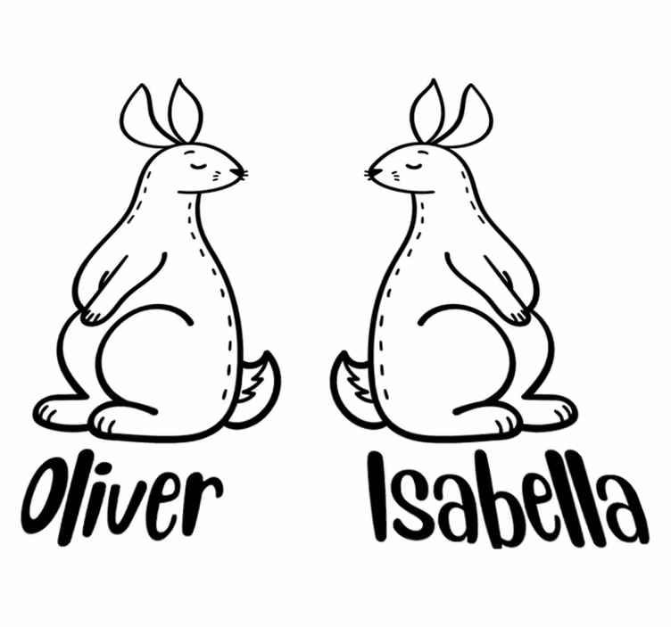 Vinyl teppich tiere mit personalisierten ostereiern - TenStickers