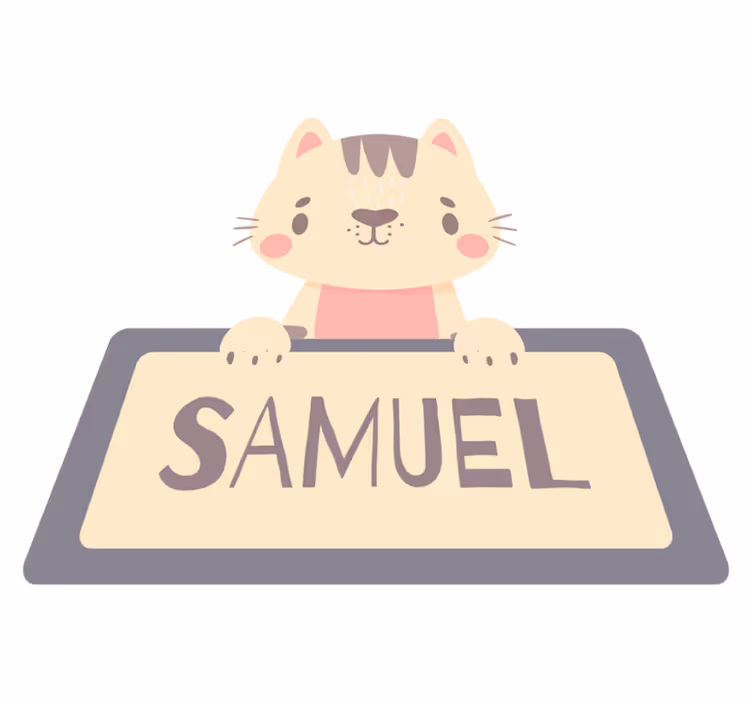 Vinyl teppich tiere mit katzenname etikett - TenStickers