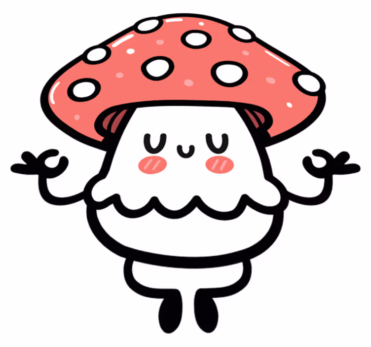 Vinyl teppich tiere mit süßem pilz charakter - TenStickers