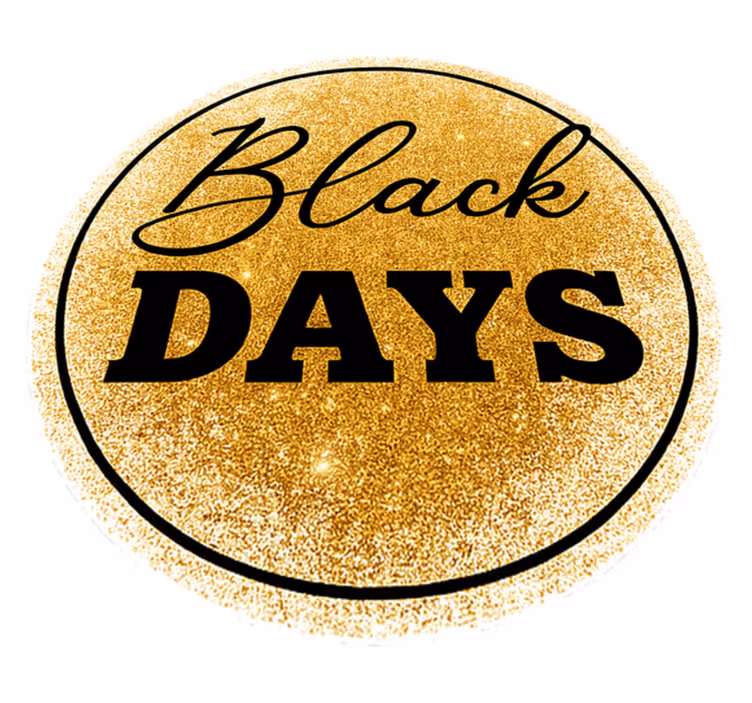 Vinyl teppich black friday weiß und goldene "schwarze tage" - TenStickers