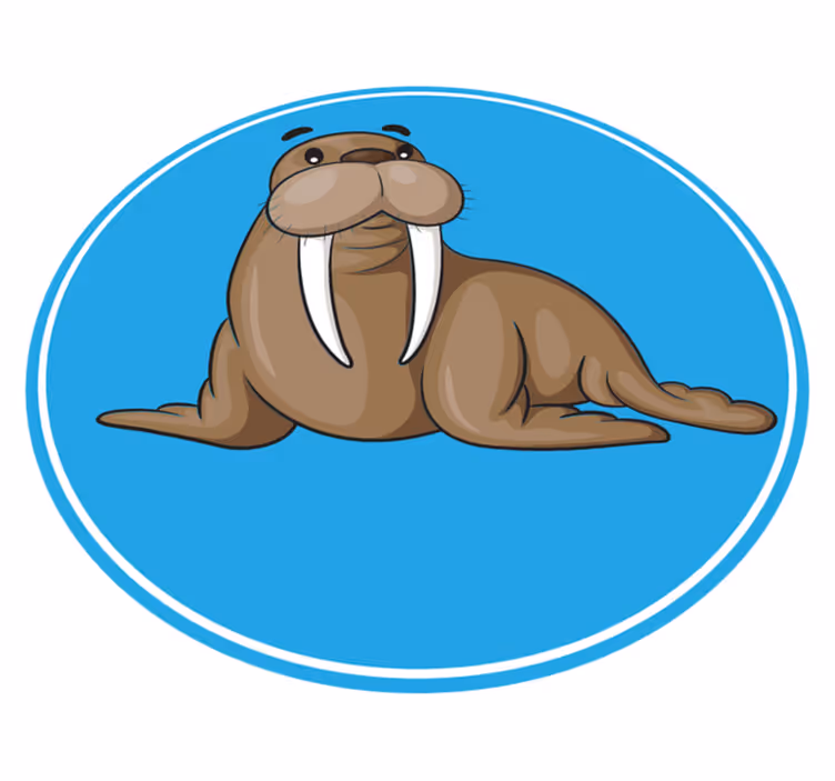 Vinyl teppich tiere niedlicher walross charakter - TenStickers