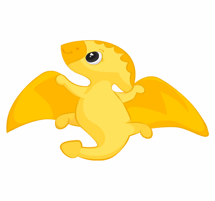 Vinyl teppich tiere fröhlicher gelber drache - TenStickers