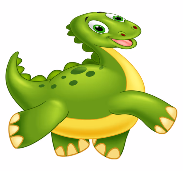 Vinyl teppich tiere süßer grüner dinosaurier - TenStickers