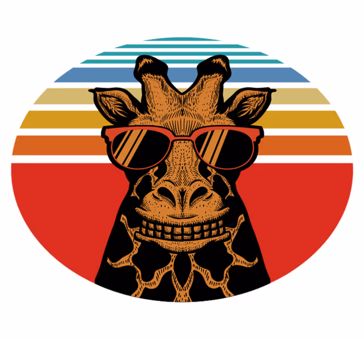 Vinyl teppich tiere coole sonnenbrillen giraffe - TenStickers