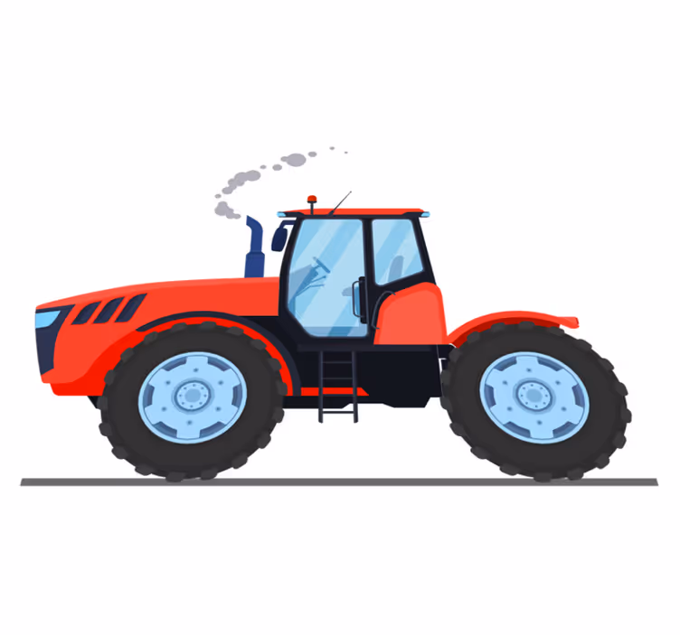 Vinyl teppich tiere roter traktor auf dem bauernhof - TenStickers