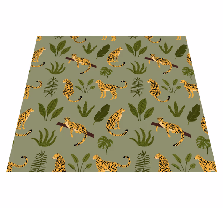 Vinyl teppich tiere im leopardenmuster dschungel - TenStickers