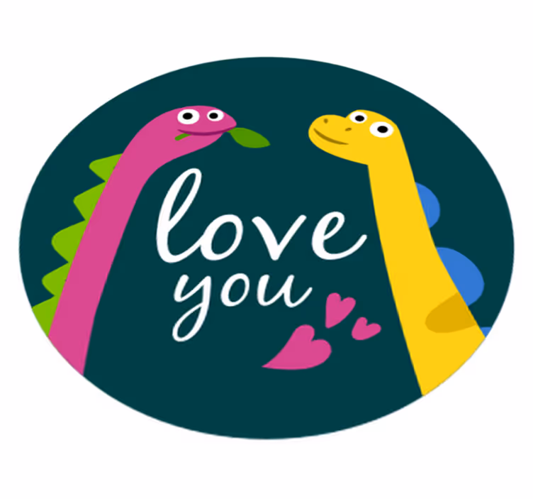 Vinyl teppich tiere lieb dich dinosaurier - TenStickers