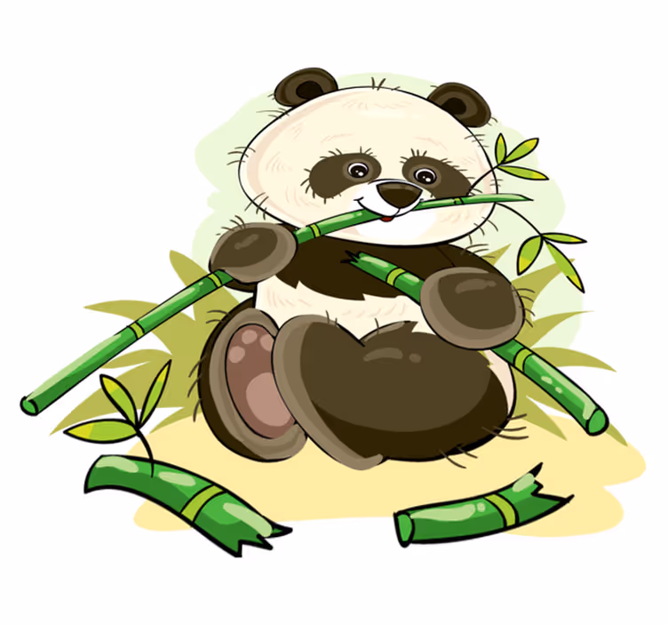 Vinyl teppich tiere mit süßen panda-emblemen - TenStickers