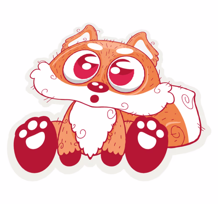 Vinyl teppich tiere mit süßem anime-fuchs - TenStickers