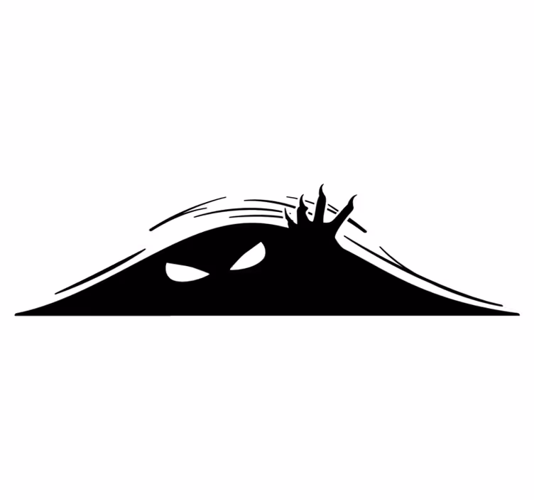 Vinyl teppich halloween mit hervorlugendem monster - TenStickers