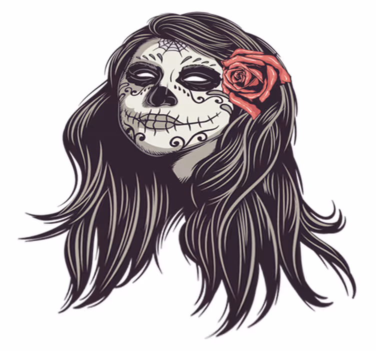 Vinyl teppich halloween totenkopfmädchen - TenStickers