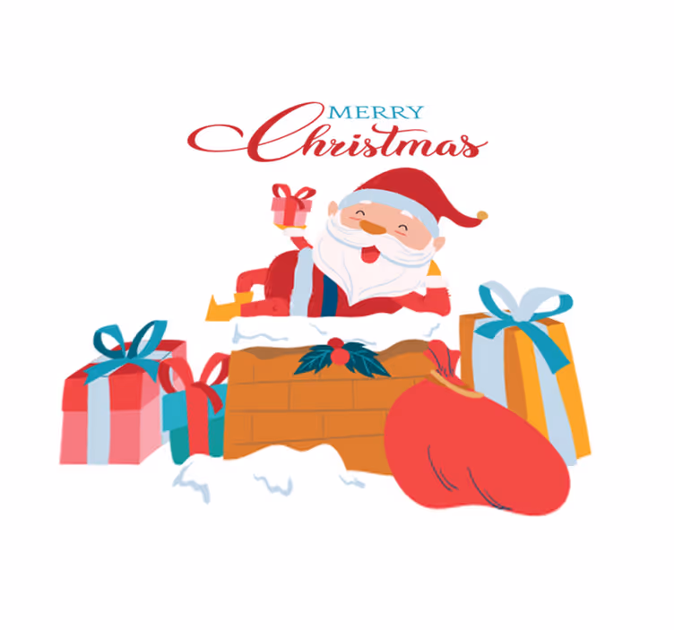 Vinyl teppich weihnachten frohe weihnachten mit santa - TenStickers