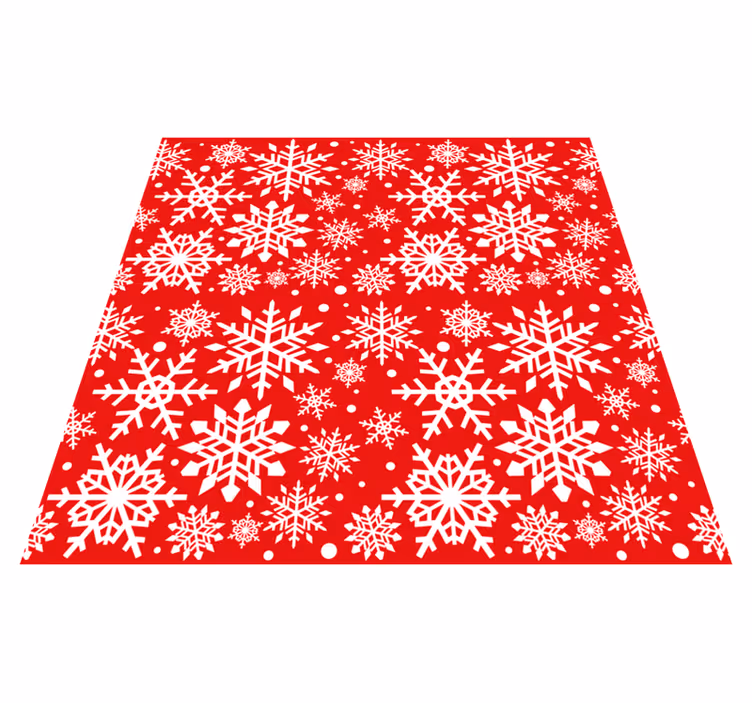 Vinyl teppich weihnachten rote schneeflocken möbel - TenStickers