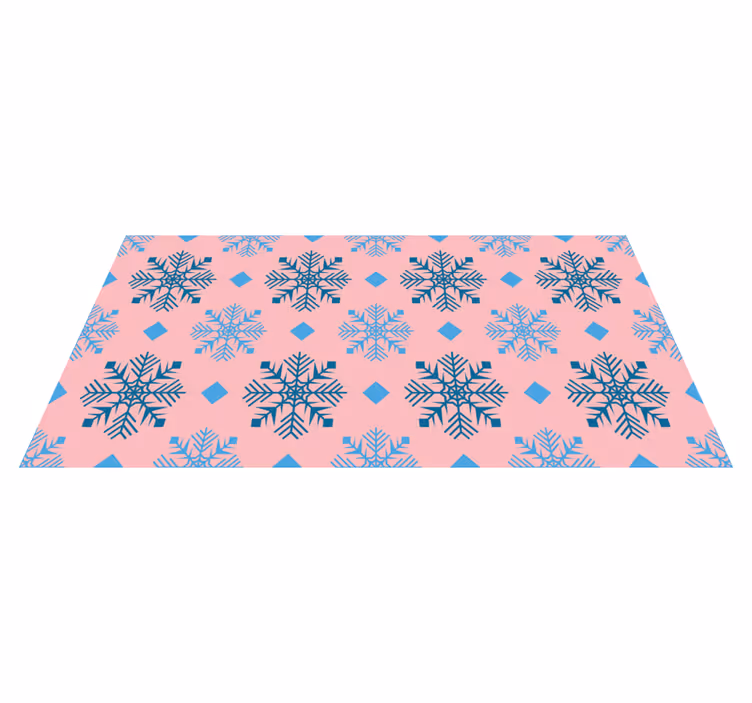 Vinyl teppich weihnachten mit pinkblauen schneeflocken - TenStickers
