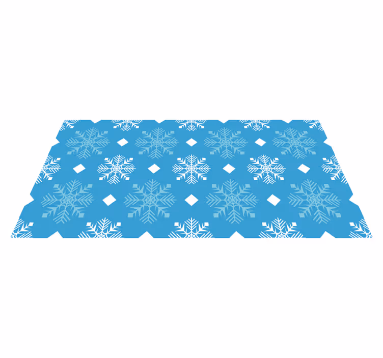 Vinyl teppich weihnachten in blauen schneeflocken - TenStickers