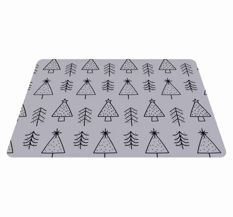 Vinyl teppich weihnachten mit gemusterten tannenbäumen - TenStickers
