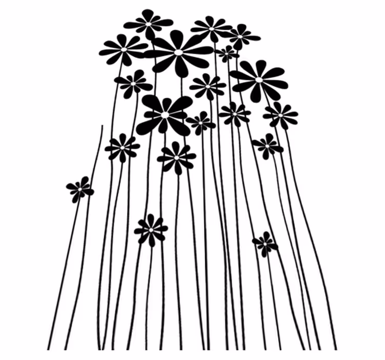 Vinyl teppich blumen große schwarze blüten - TenStickers