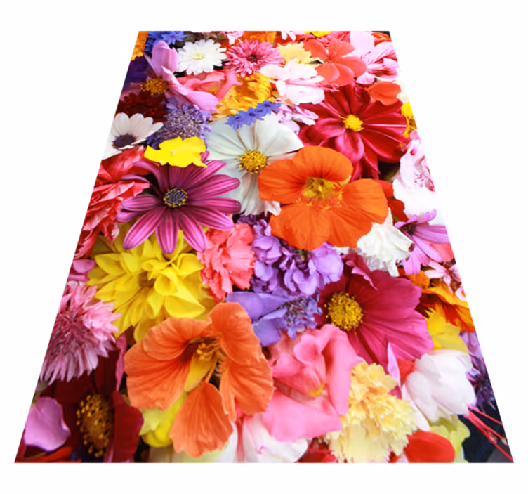 Vinyl teppich blumen mit vielen bunten blumen - TenStickers