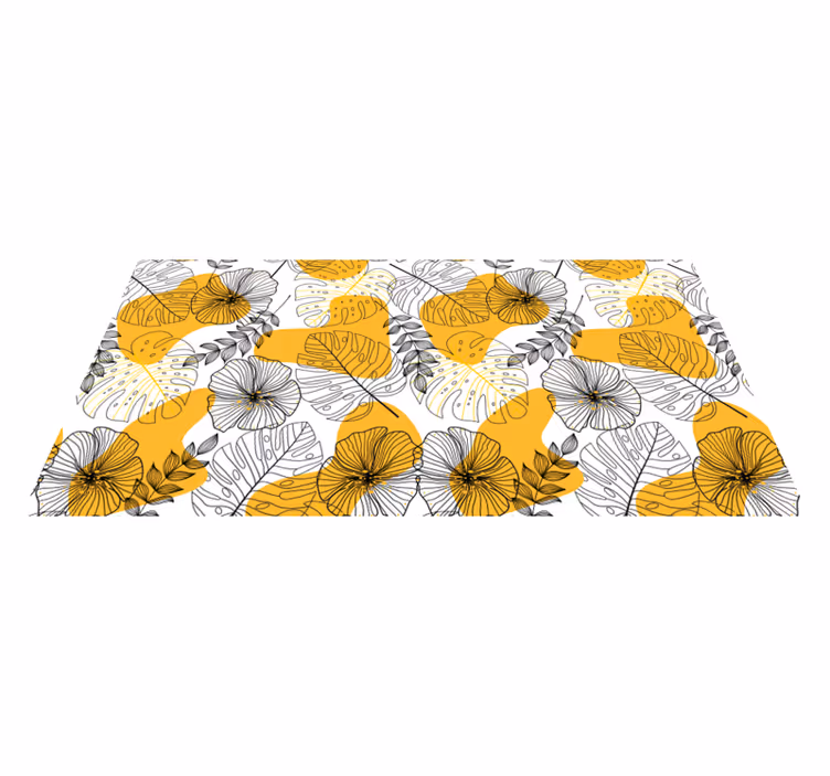 Vinyl teppich blumen im kallax blumen design - TenStickers