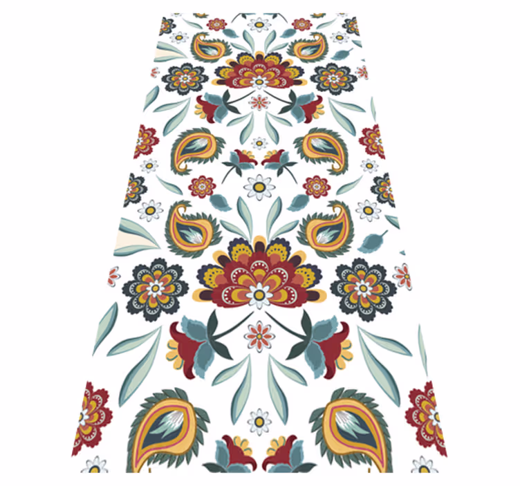 Vinyl teppich blumen im ethnischen blumenmuster - TenStickers