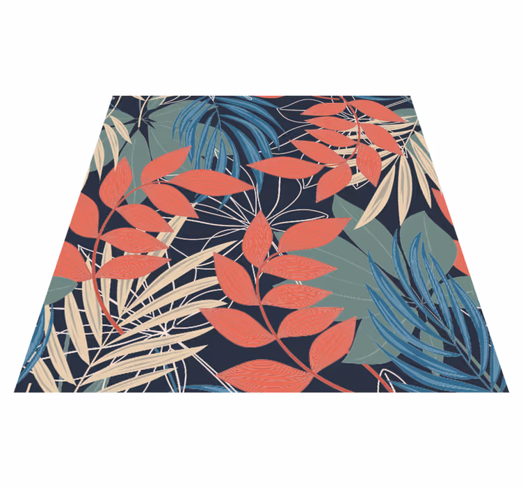 Vinyl teppich blumen modernes elegantes pflanzenmuster - TenStickers