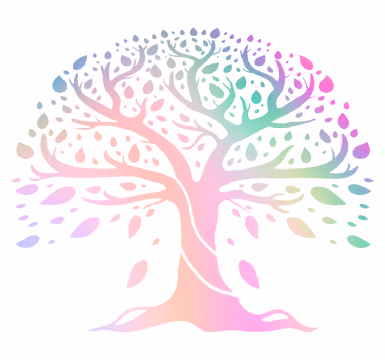 Vinyl teppich blumen lebensbaum regenbogenfarben - TenStickers