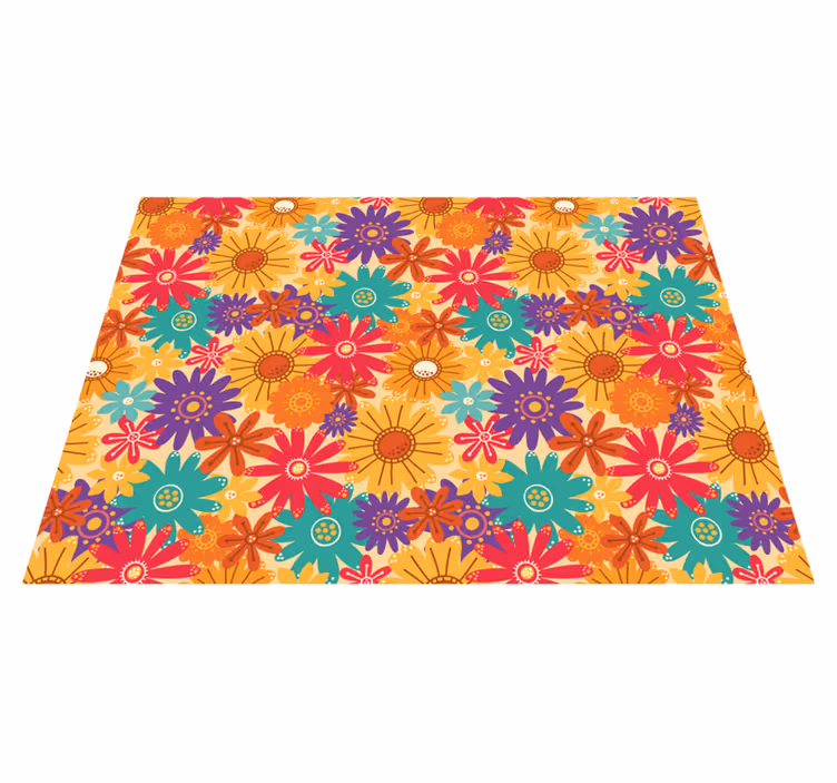 Vinyl teppich blumen viele blumen - TenStickers