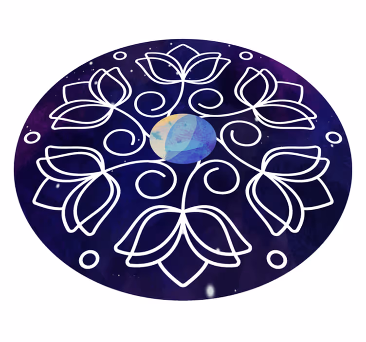 Vinyl teppich blumen im lotusmuster design - TenStickers