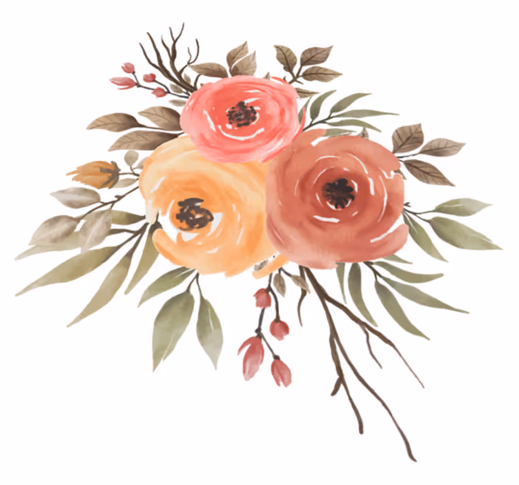 Vinyl teppich blumen wunderschöne blumenkomposition - TenStickers