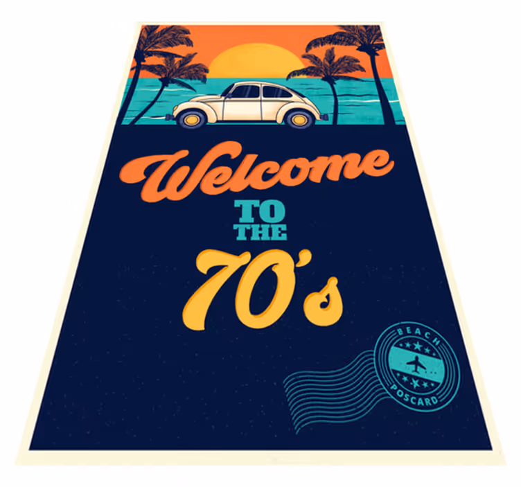 Vinyl teppich vintage willkommen in den 70ern - TenStickers