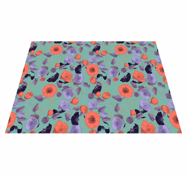 Vinyl teppich blumen anmutige mohnblumen - TenStickers