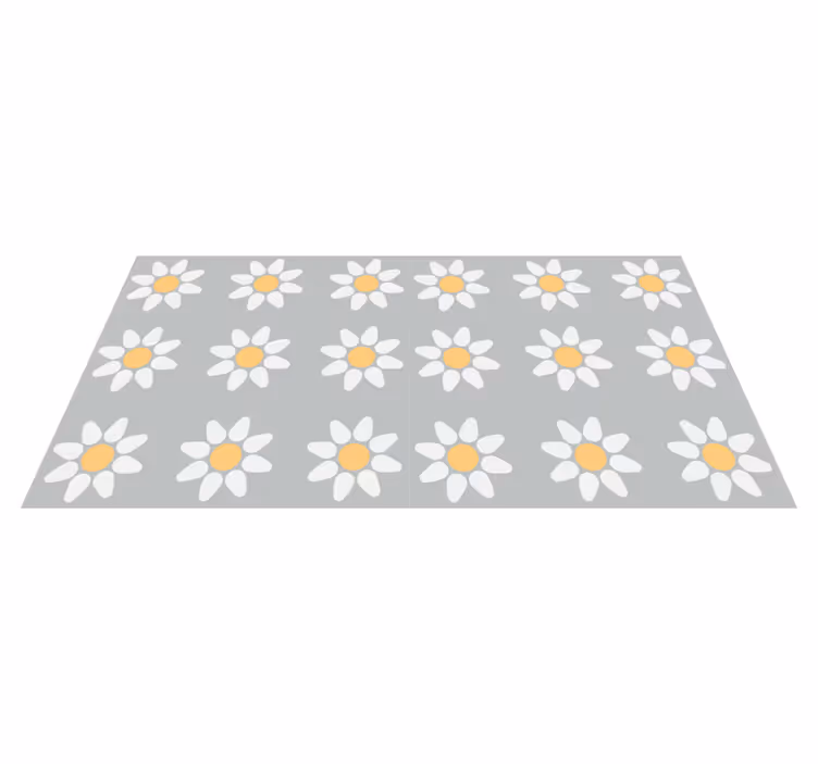 Vinyl teppich blumen im gänseblümchenmuster - TenStickers
