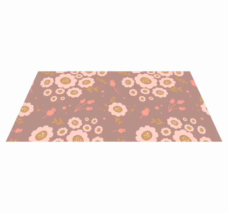 Vinyl teppich blumen in sanften pastellfarben - TenStickers