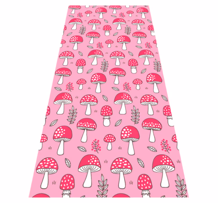 Vinyl teppich blumen klassische rosa pilze - TenStickers